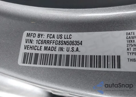 2025 Ram 1500 Big Horn 4X4 5'7 Box из США, поврежденный, VIN 1C6RRFFG8SN506354